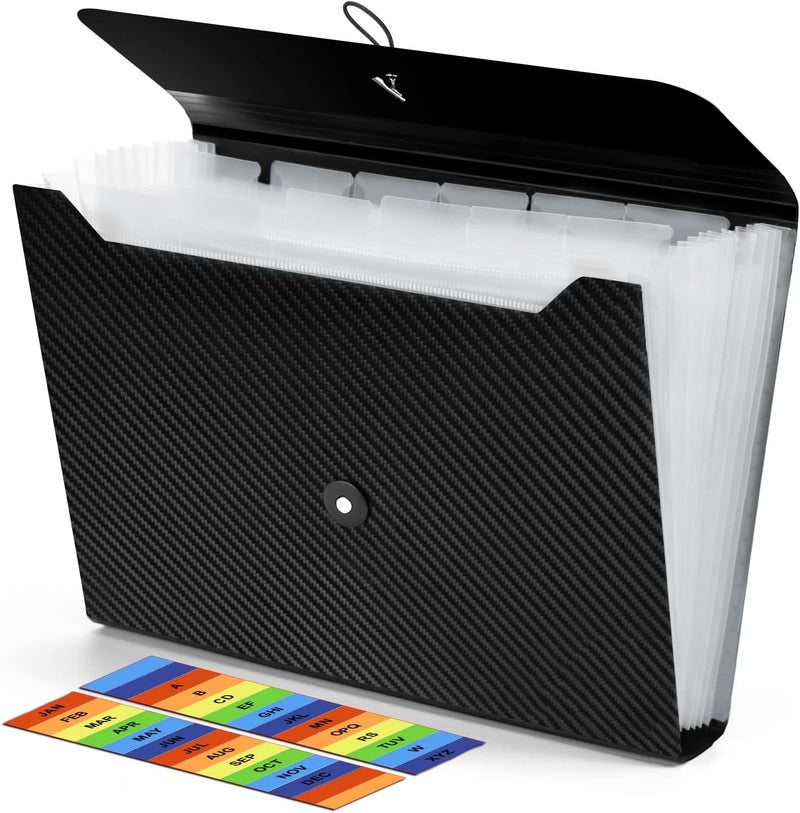 Nicecho Expanding File Folder, 13 Pockets Accordion File Organizer, A4 Letter Size Paper Document Receipt Organizer Accordian Filing Folder for Classroom, Home, Office and Travel - Image 1